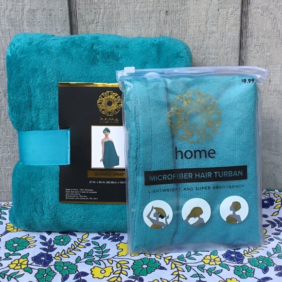 Avon Floral Microfibre Towel and Turban Set New in Packaging